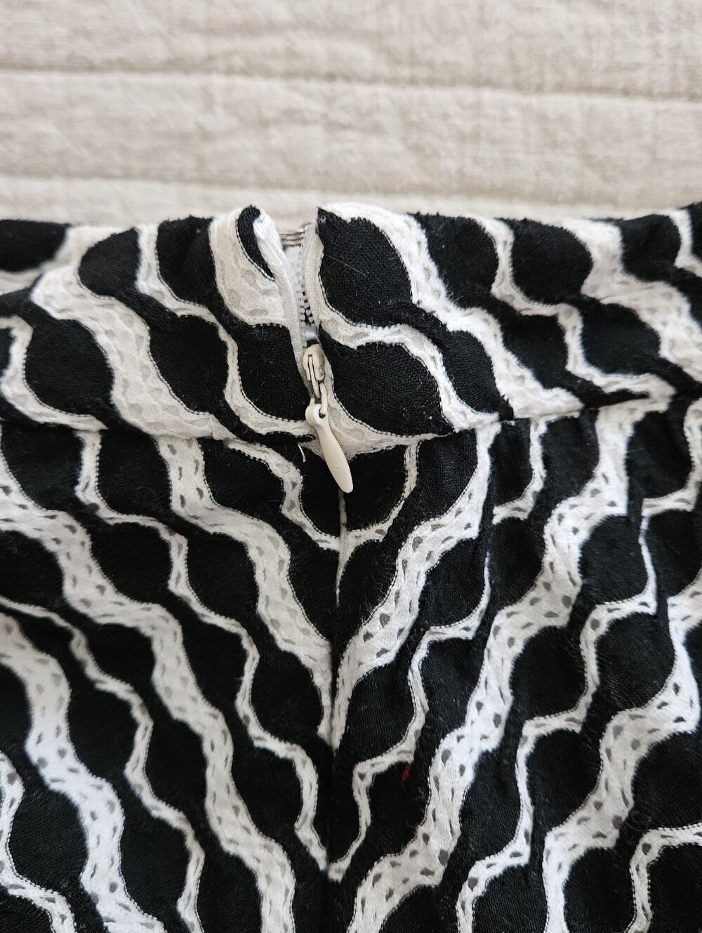Black & White Chevron A-Line Skirt - Picture 3 of 8